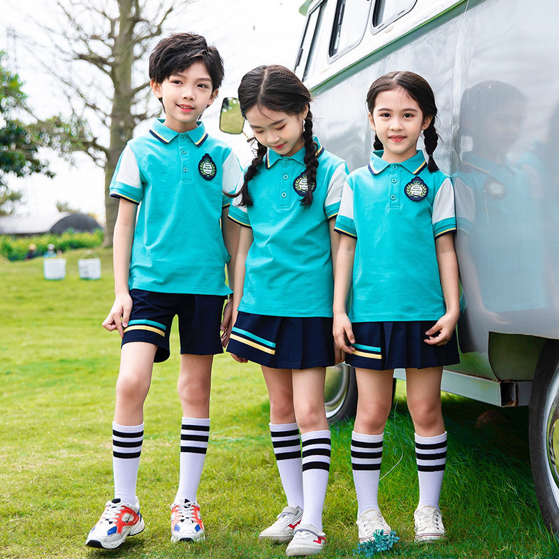 儿童小学生校服幼儿园服班服短袖T恤运动学院风韵律体操表演套装