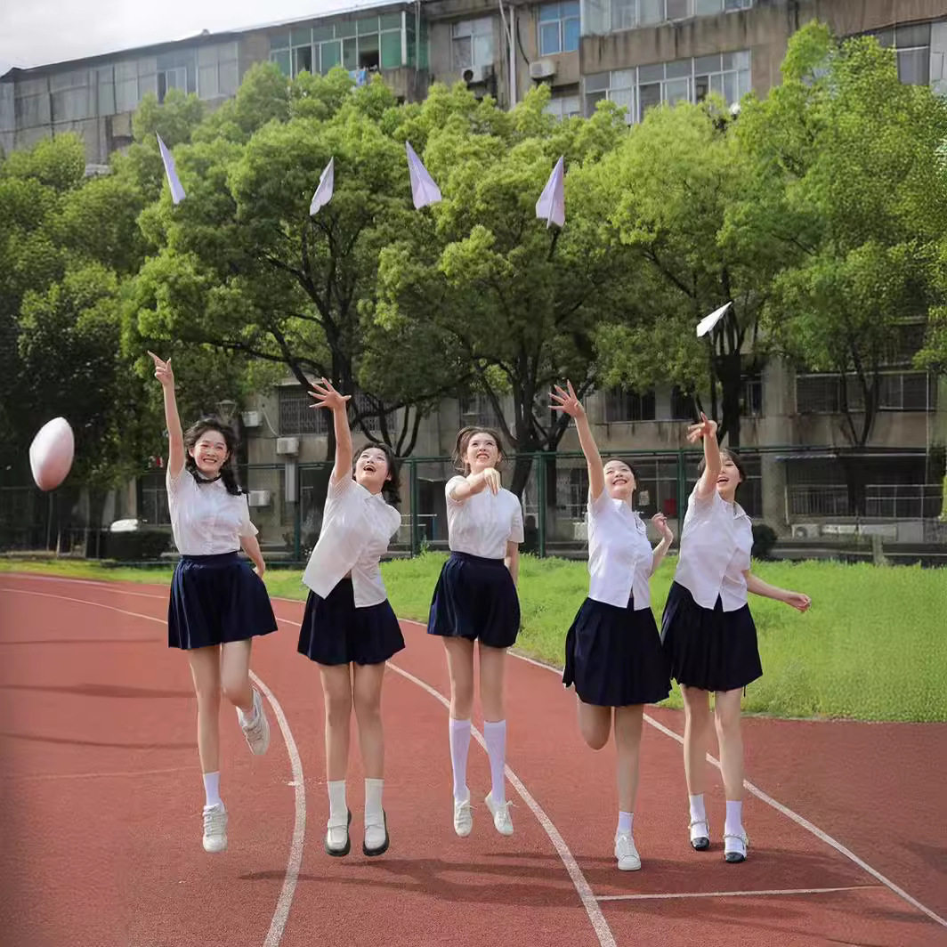 jk制服短袖白衬衫初高中生学院风毕业季运动会校服合唱表演服套装