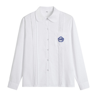 jk制服台湾师大附中学生衬衫校服风琴褶刺绣短袖长袖衬衣表演班服