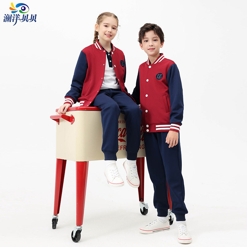 英伦风幼儿园园服棒球服中小学生校服运动会团体韵律体操演出套装