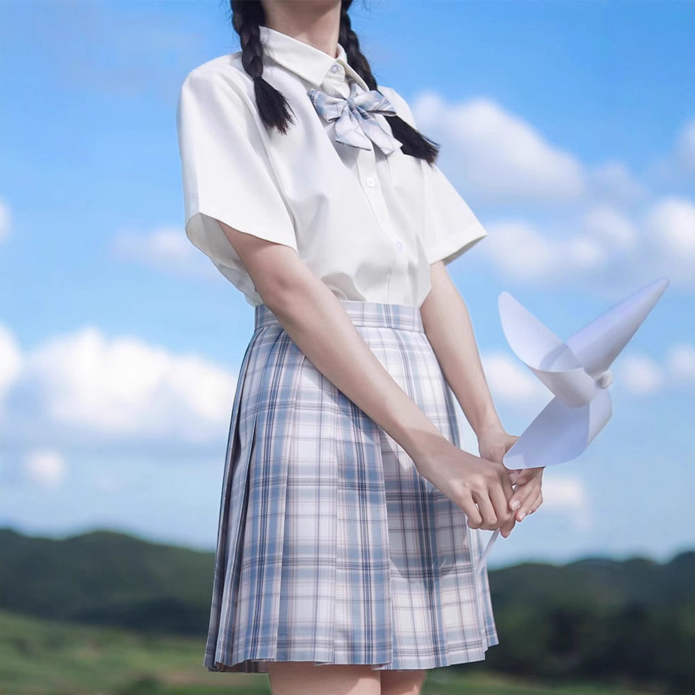 jk制服女式白色衬衫学院风高初中生宽松设计感衬衫毕业季拍照班服