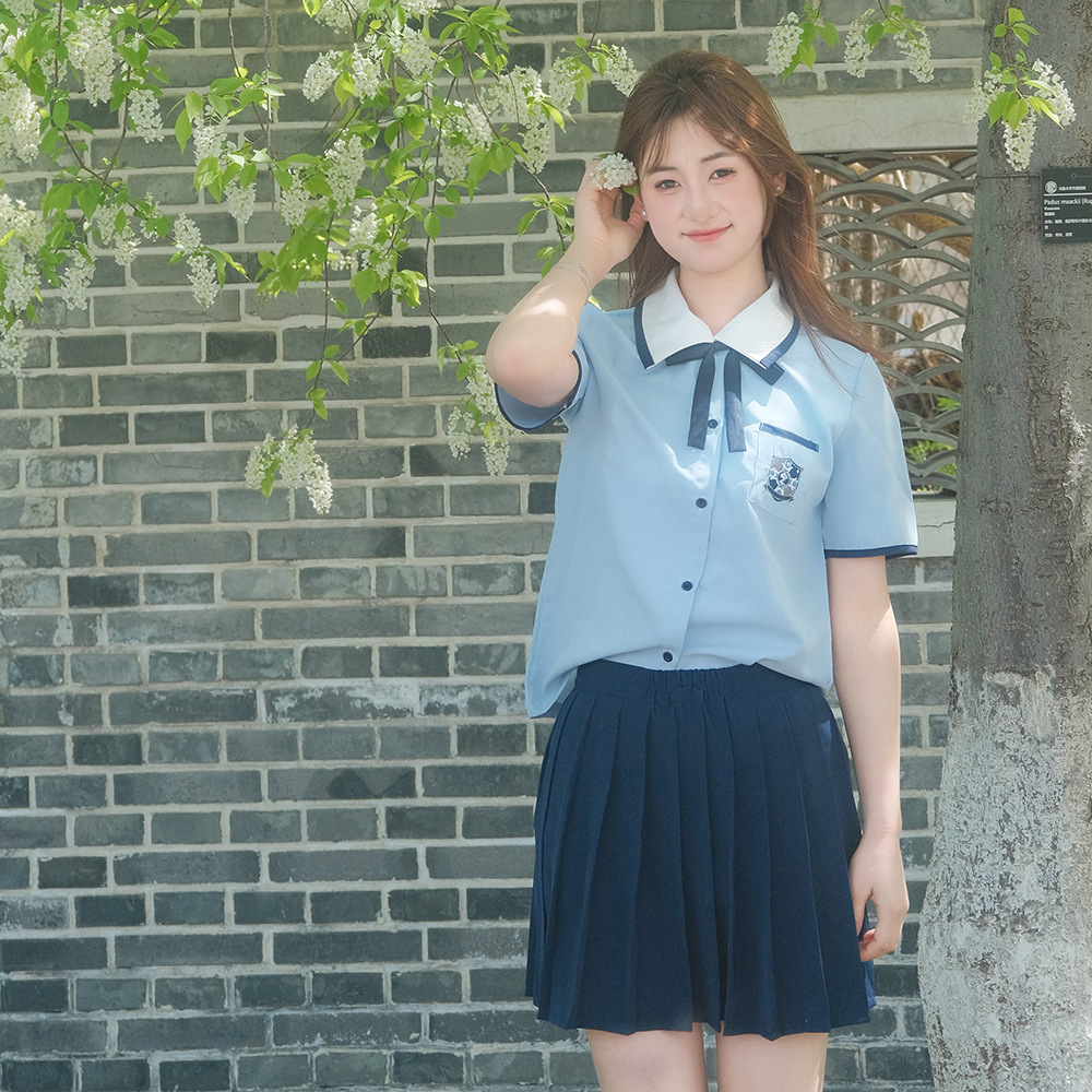 JK制服短袖衬衫校服短裙初中高中班服黑西裤毕业季拍照表演服套装