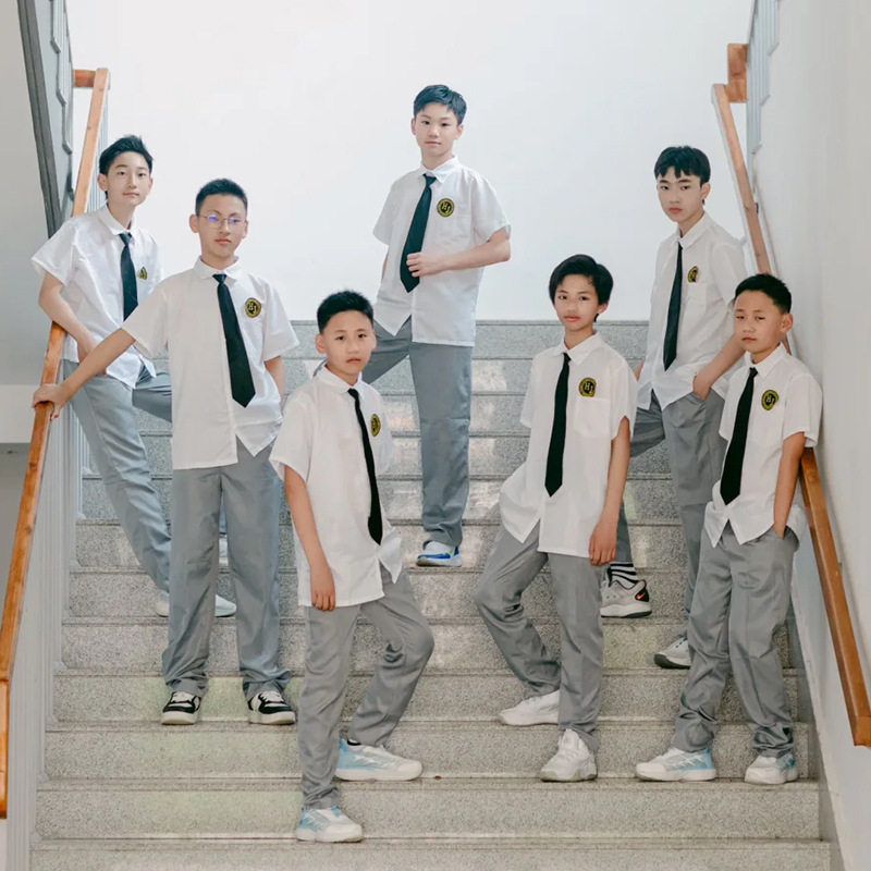 jk制服白衬衫诗歌朗诵高初中班服校服灰西裤毕业季拍照演出服套装
