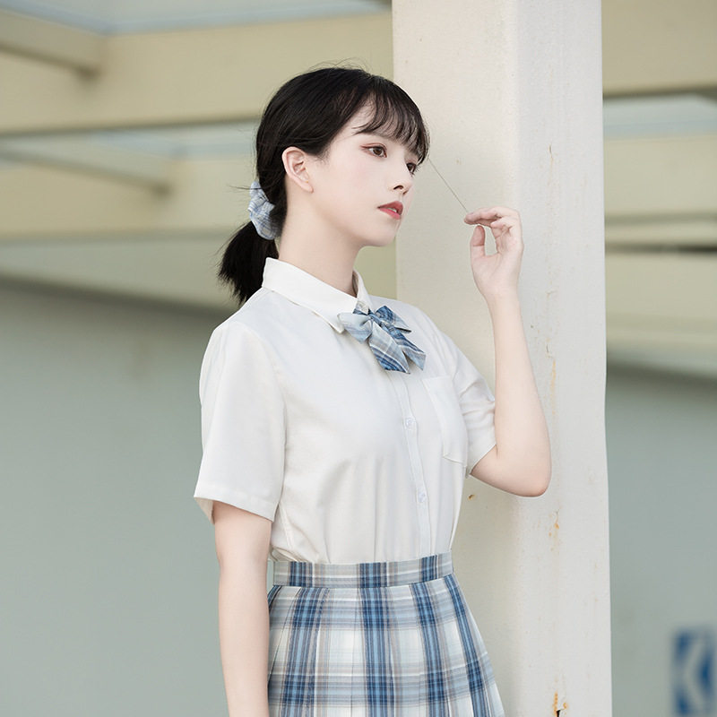 jk制服奶白色衬衫学院风校服初一二高中学生班服女装衬衣合唱表演
