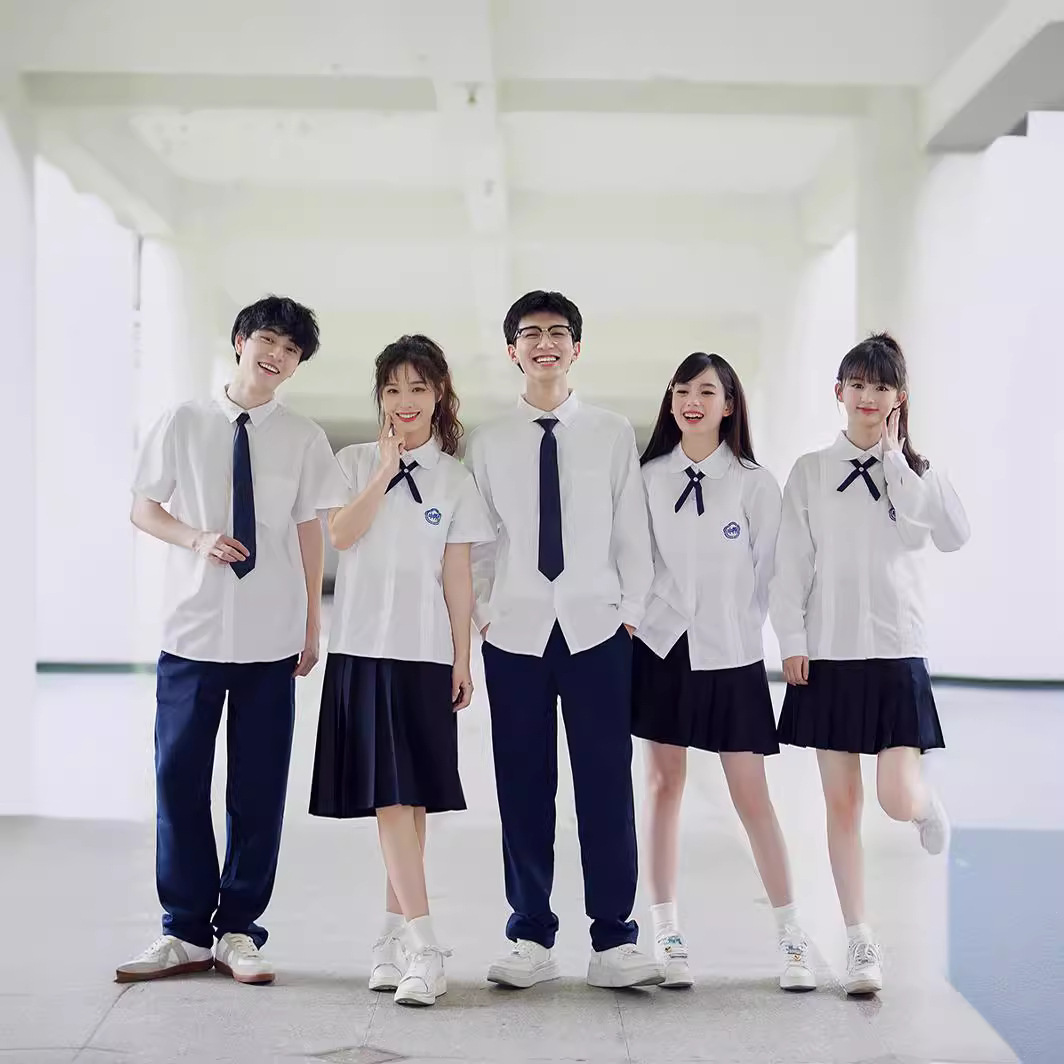 jk制服男女衬衫长裙附中风琴褶衬衫国庆节运动会大合唱演出服套装
