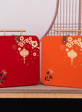 新款橙色红色包装盒花旗参石斛元贝海参鲍鱼燕窝礼品盒八角礼盒