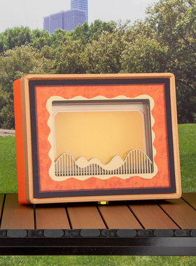 橙色透明波浪开窗礼盒石斛西洋参包装盒滋补药材干货天麻礼品盒子