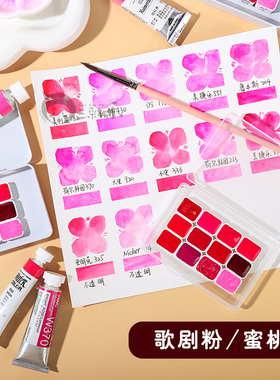 水彩颜料歌剧粉荧光色花卉美食水彩色DS198 荷尔拜因史明克