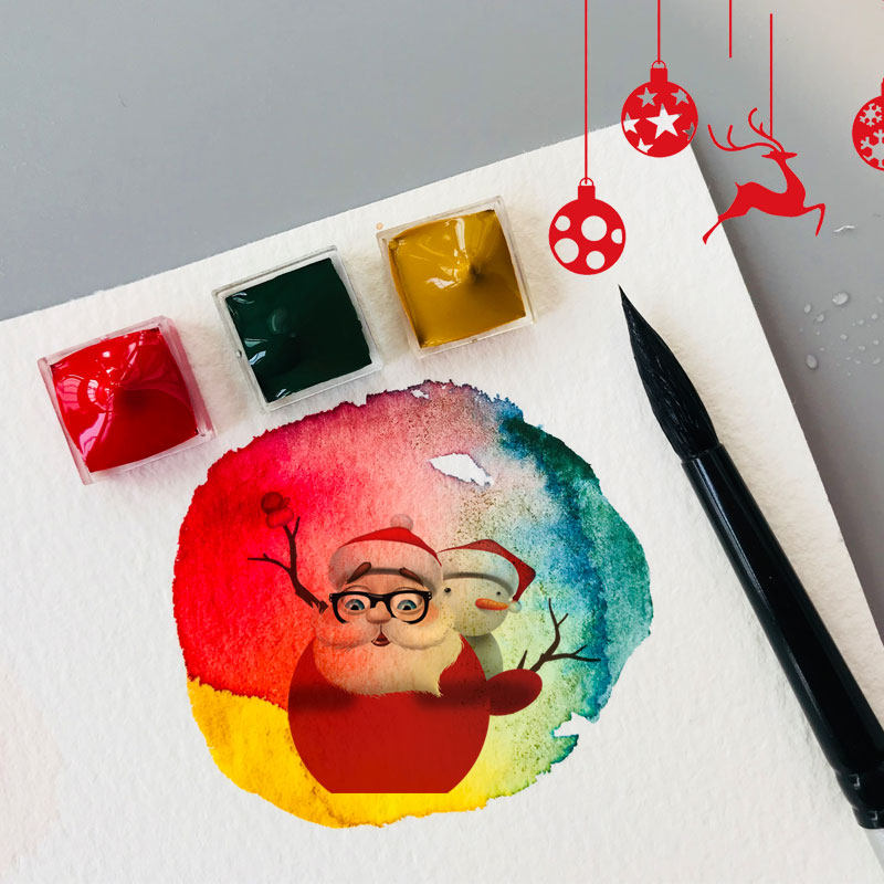 美国 ds圣诞3色分装 进口水彩颜料分装 圣诞配色