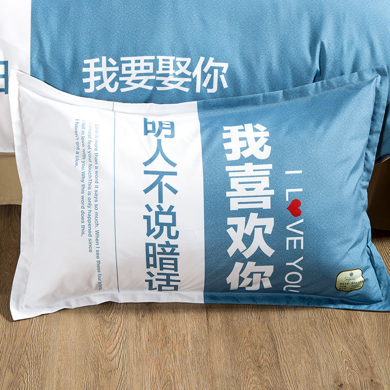 北欧文艺范学院风情侣磨毛大枕套