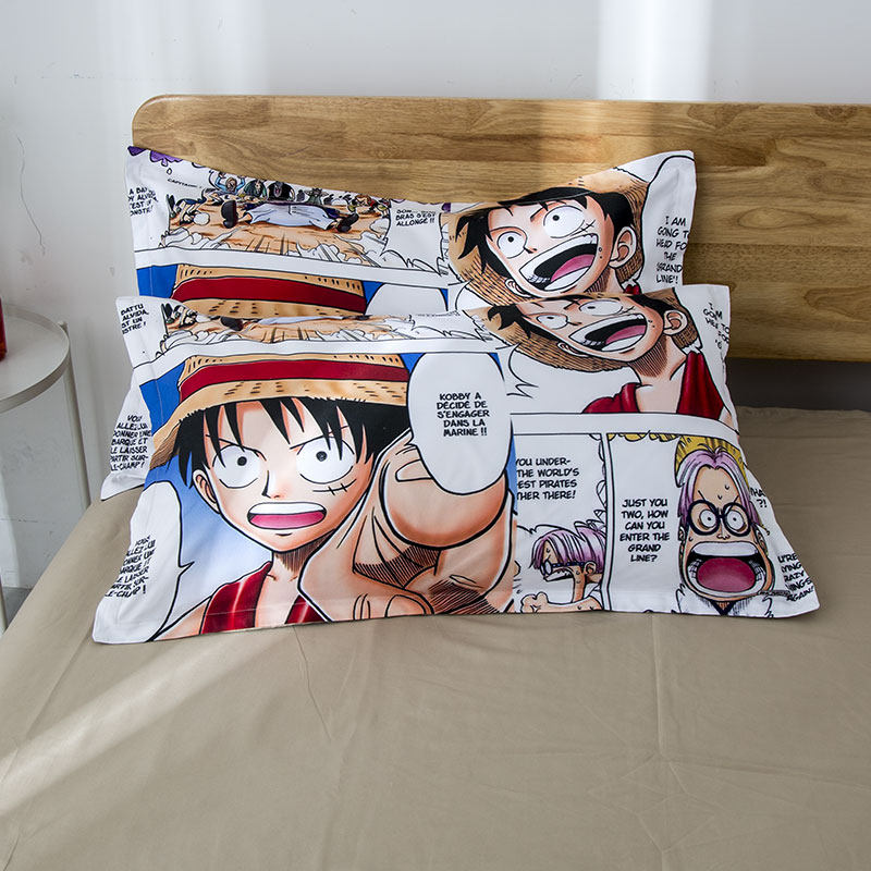 卡通动漫海贼王儿童枕套男孩印花床上用品学生路飞单人宿舍枕头罩