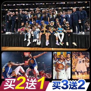 NBA篮球明星库里夺冠海报汤普森威金斯宿舍卧室超大装饰墙贴壁画