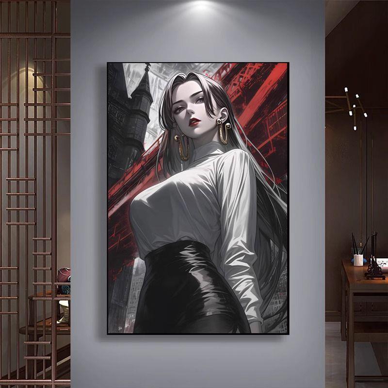 海贼王女帝装饰画二次元玄关过道挂画卧室床头电竞房动漫挂墙壁画