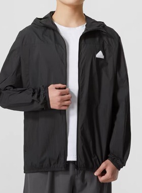 Adidas/阿迪达斯正品男子运动训练轻薄梭织连帽外套IT3940IT3942