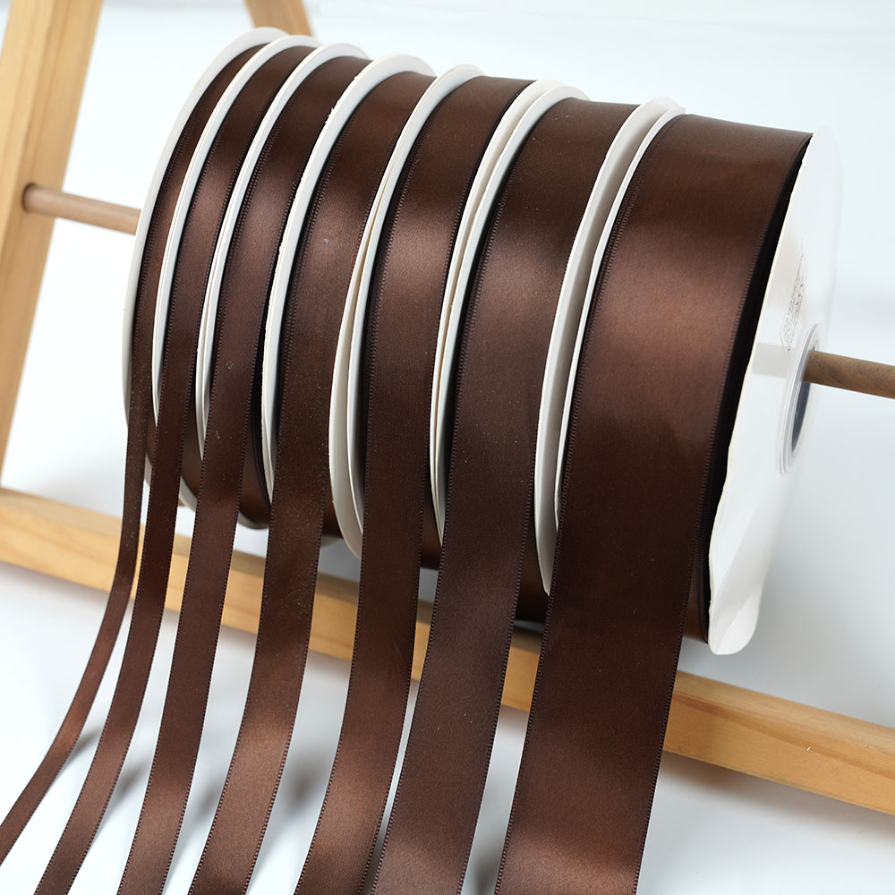 0.6-4cm咖啡色丝带婚庆布绸带烘焙礼品包装彩带圣诞蝴蝶结Diy丝带