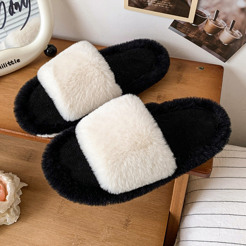 儿童外穿棉拖新款秋冬女童居家毛绒露趾毛毛鞋男童软底防臭拖鞋