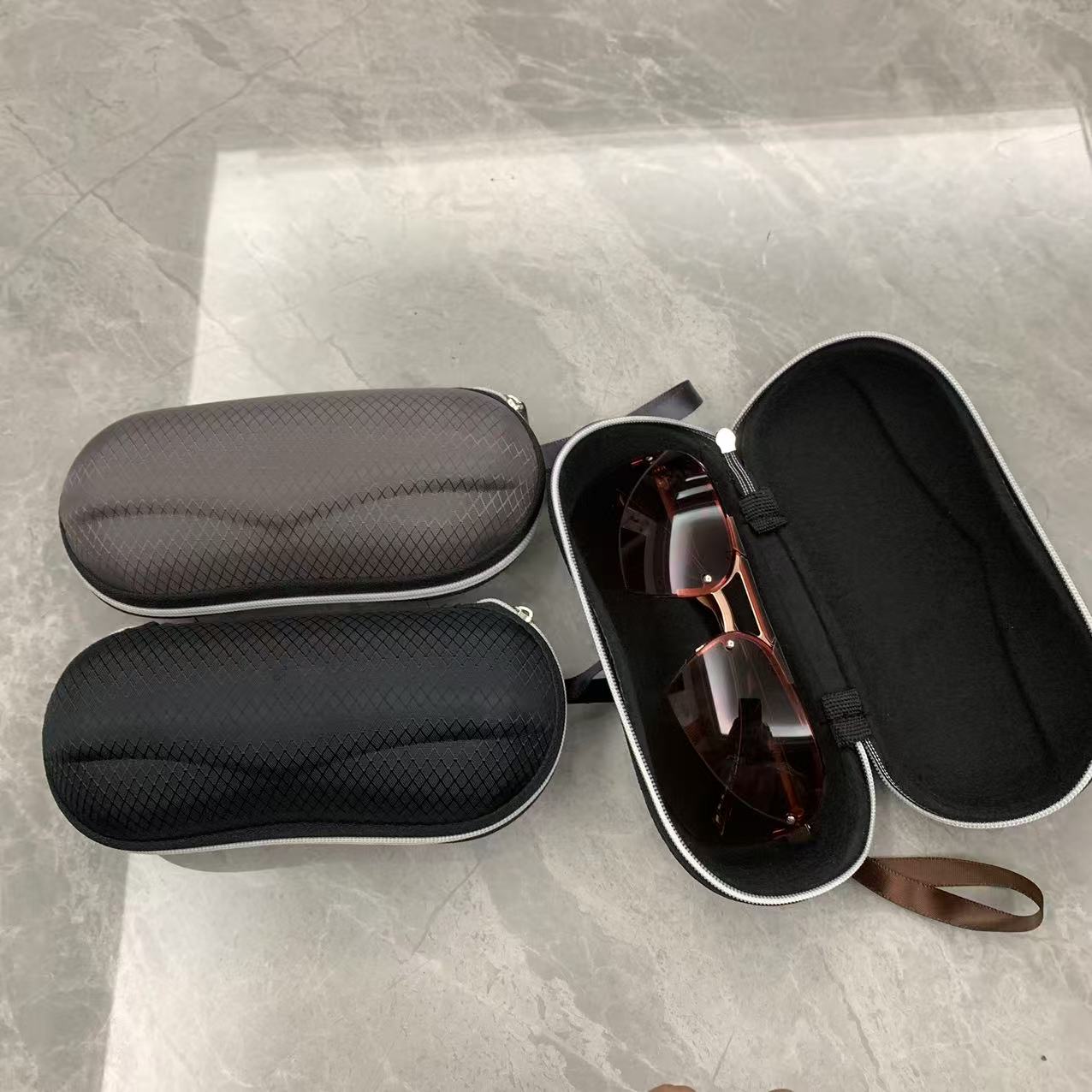 拉链盒拉链包黑色太阳眼镜盒平光镜眼镜盒眼镜墨镜盒布袋