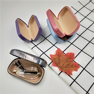 镜盒 装折叠老花镜老光镜镜盒 男便携镜盒 折叠老化眼镜镜盒女