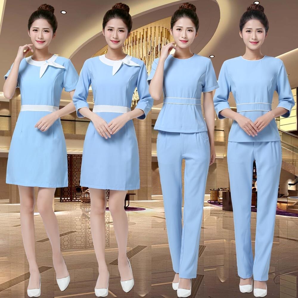 2018 new pattern summer Beautician coverall Dress Short sleeved Beauty clothing fashion temperament Business Suitsin the Women's clothing/Boutique , Set/Student uniforms/Work uniforms , Career skirt suits  category - from Buy2taobao.com to provide professional Taobao agent buy service