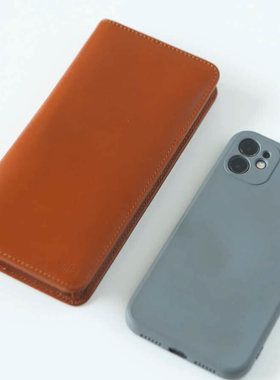 LAN长款钱包男士真皮多卡位钱包简洁日系手拿钱包头层牛皮