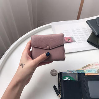 真皮三折短款薄款小钱夹 头层牛皮迷你mini钱包女women wallet