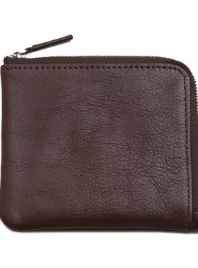 LAN蓝皮具 男女式真皮小钱包 迷你零钱包 纯手工植鞣牛皮拉链钱包