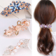 韩版 大号弹簧夹水钻发夹马尾夹头花水晶顶夹发饰蝴蝶横夹发卡饰品