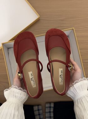 喜番SHOP圆头内增高奶奶鞋女2026新款春夏百搭玛丽珍鞋晚晚风单鞋