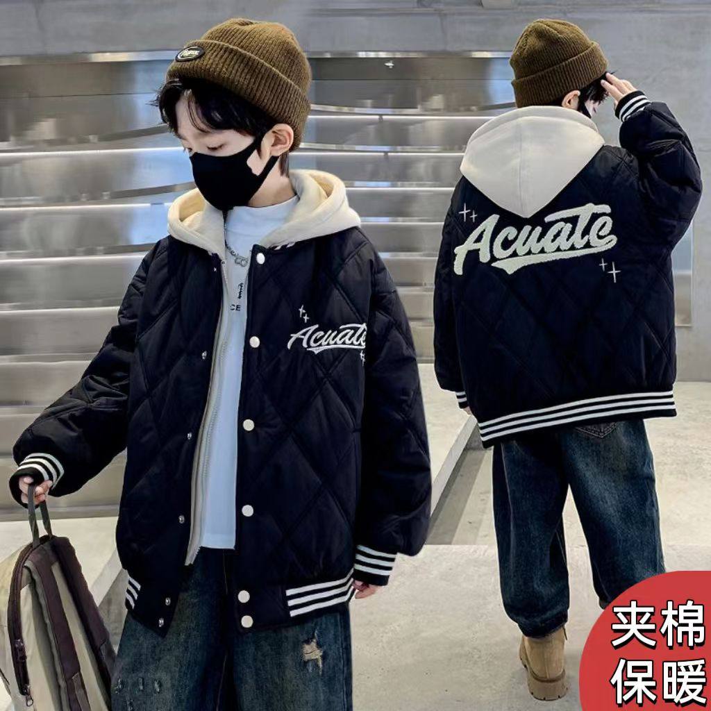 男童棉服秋冬款2025新款假两件棒球服儿童冬季夹棉外套中大童上衣,童装/婴儿装/亲子装,棉袄/棉服,淘宝优惠券,粉丝福利购,淘宝优惠卷