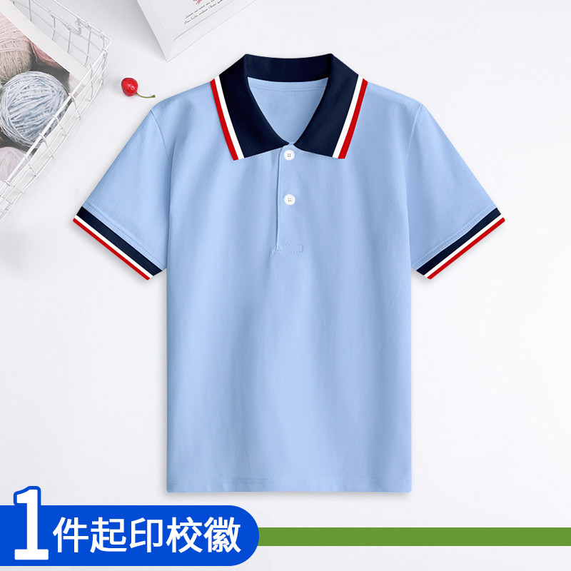 初中小学生半袖班服夏装定徽图片