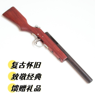 加长版收藏复古火柴枪紫檀木高端洋火枪红木步枪模型传统老玩具枪
