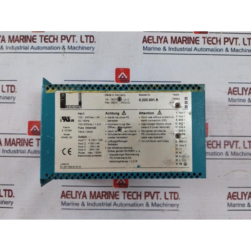 原装供应海因格 AP486.122 Potencia Suministro 3A 100-240VAC 5