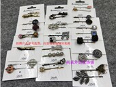 复古一字夹边夹粘钻刘海夹成人头饰顶夹发卡欧美发夹 Bobby Pin