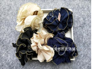 scrunchie women 日系小木耳边布肠圈丸子头发圈马尾头花 lattice