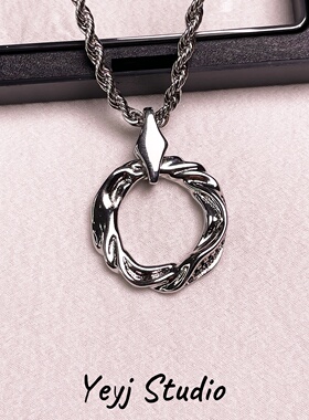 小众不规则莫比乌斯环项链男生高级感潮牌嘻哈毛衣链情侣百搭项链