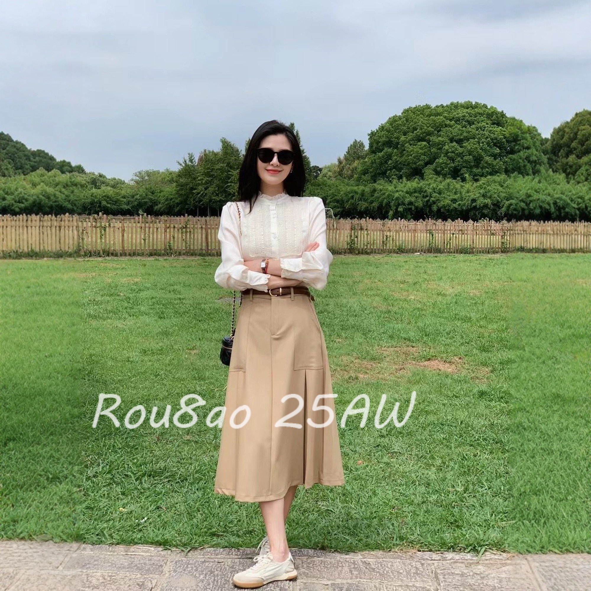 Rou8ao微胖大码女装设计感毛呢高腰A字半身裙女2026春中长款半裙,女装/女士精品,大码半身裙,淘宝优惠券,粉丝福利购,淘宝优惠卷