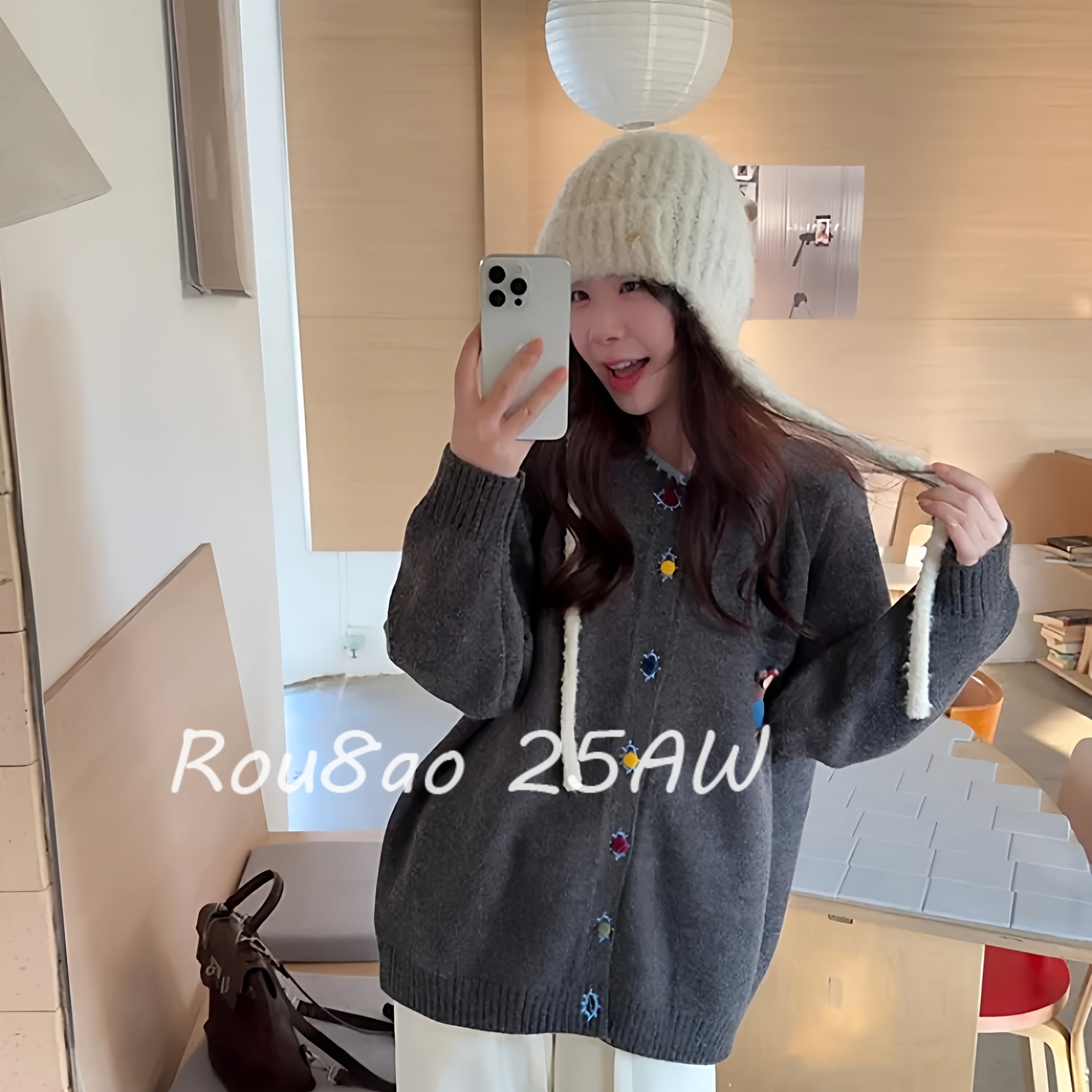 大码女装宽松慵懒风腊肠狗毛衣