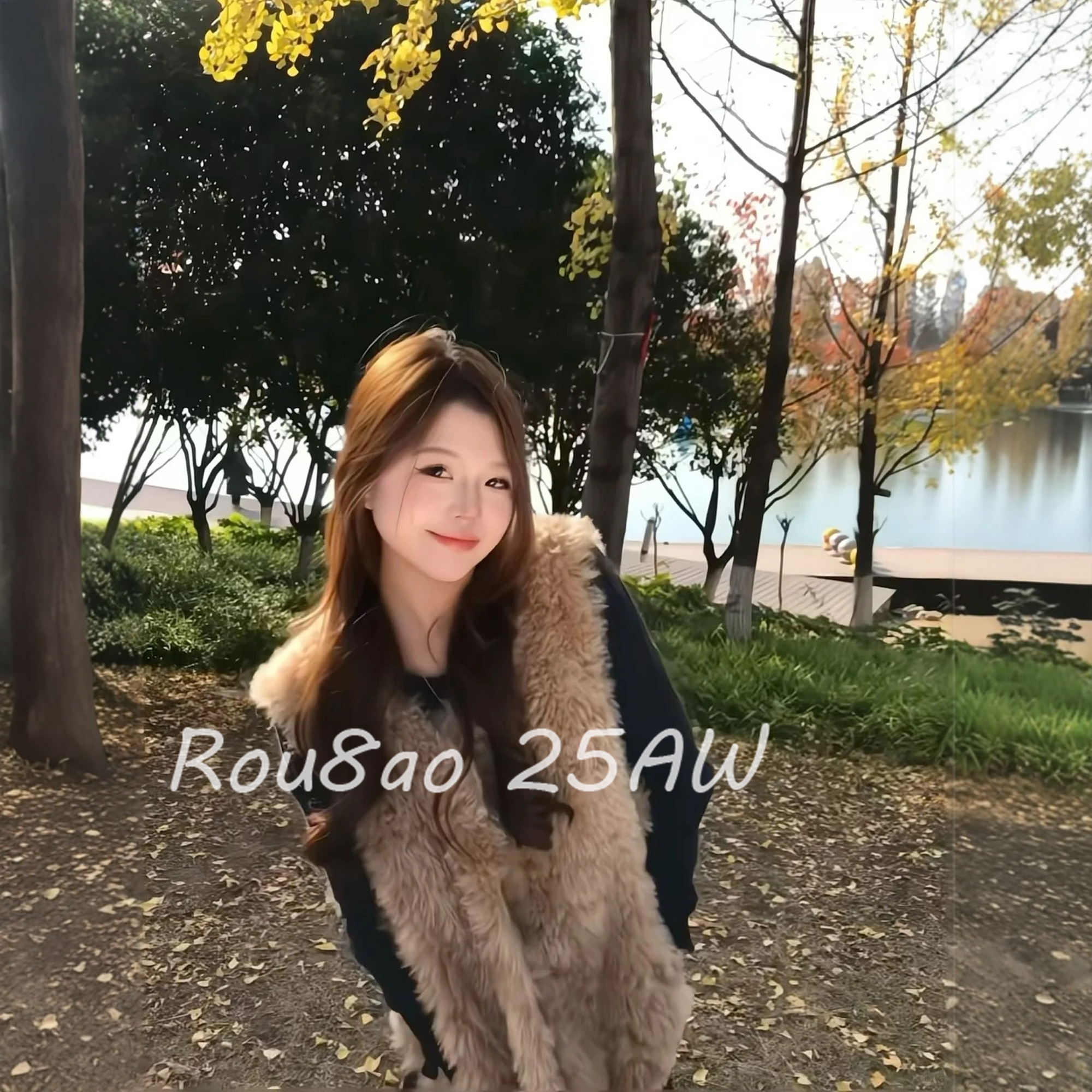 皮毛一体仿皮草羊羔毛马甲外套