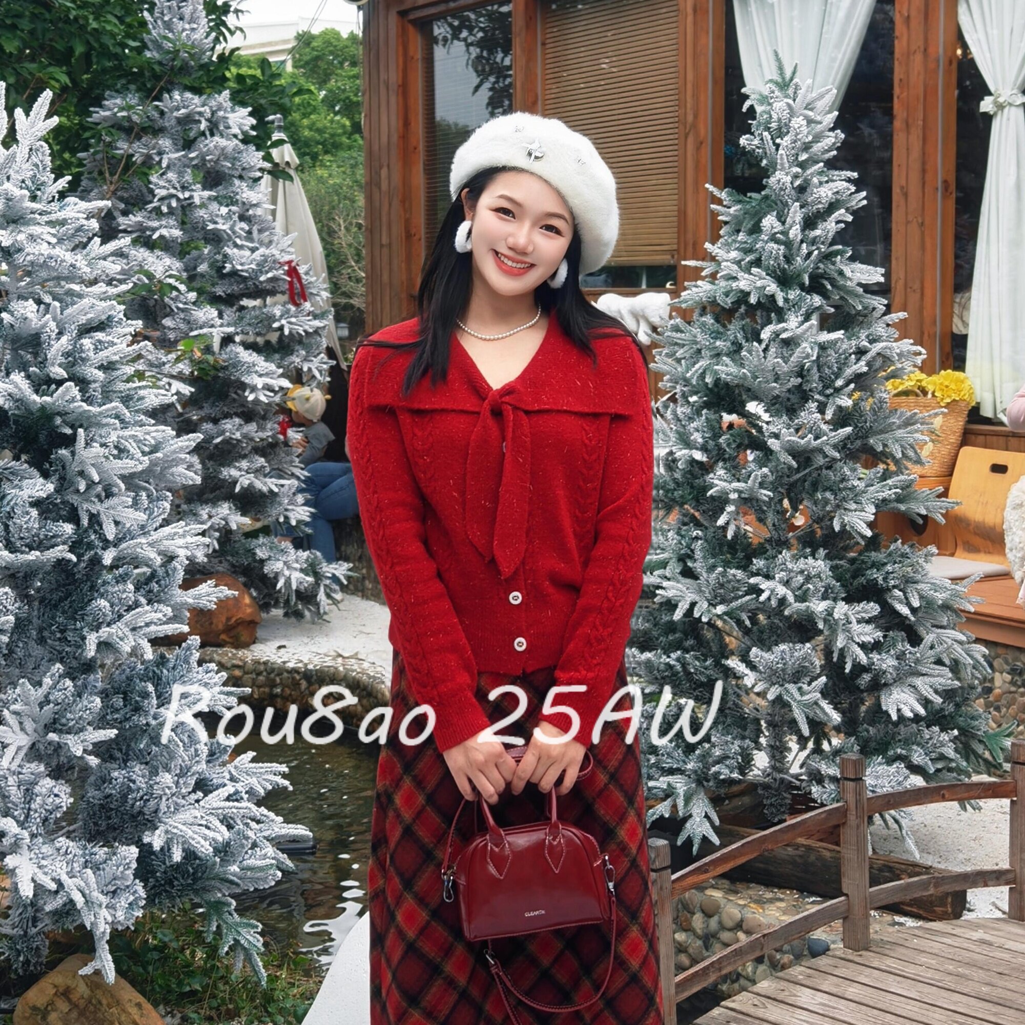 Rou8ao微胖大码女装圣诞红色娃娃领毛衣外套胖mm正肩针织开衫上衣,女装/女士精品,大码内搭,淘宝优惠券,粉丝福利购,淘宝优惠卷