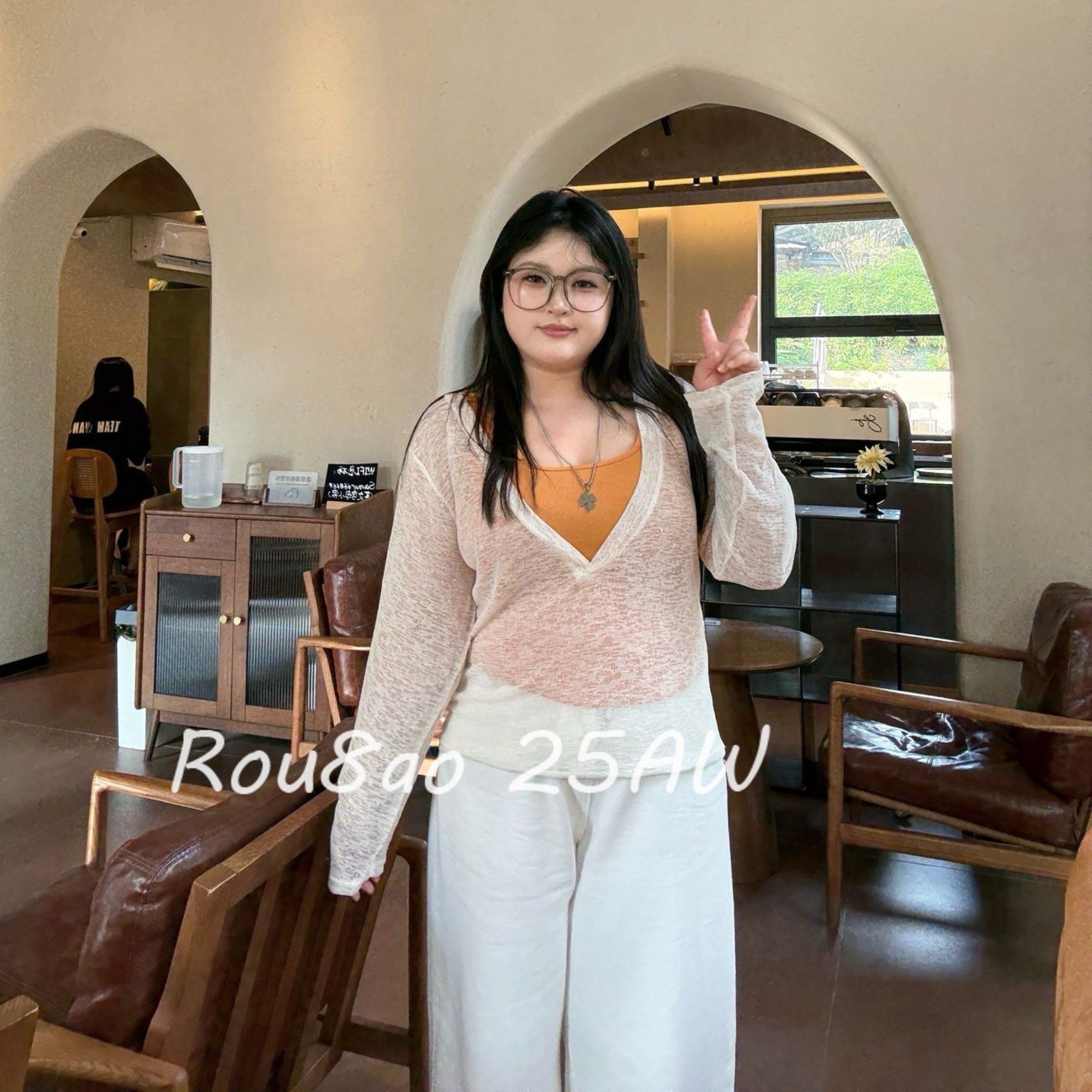 Rou8ao微胖大码女装韩系防嗮罩衫吊带背心两件套修身显瘦绝美上衣