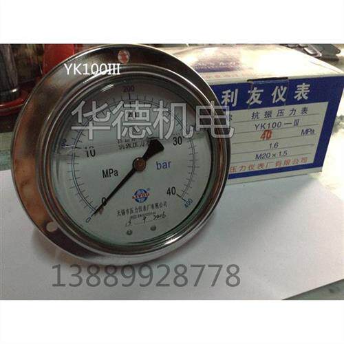 无锡 抗震压力表 无锡利友仪表 YK100III 25 40 60 mpa 高品质
