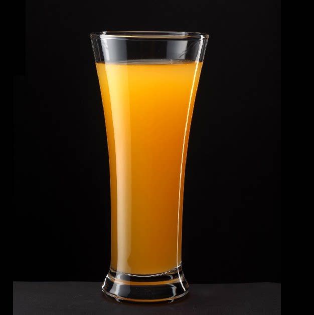 德力青苹果田园风情饮料杯果汁杯高杯喇叭杯玻璃杯牛奶杯玻璃水杯