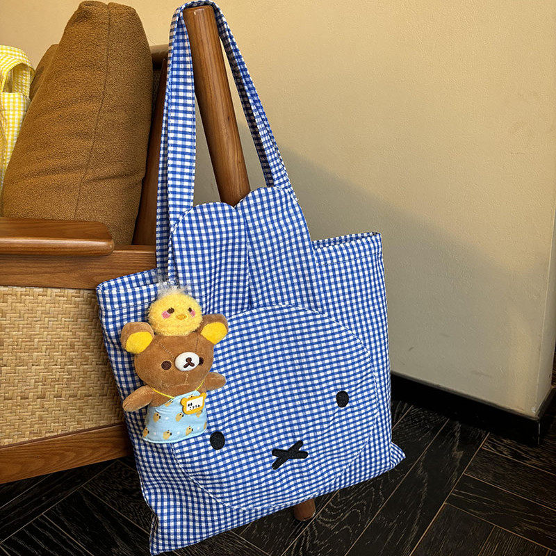 可爱精致小兔子线条格纹单肩包2025新款摩登兔兔出门百搭便携包包,箱包皮具/热销女包/男包,时尚帆布包,淘宝优惠券,粉丝福利购,淘宝优惠卷