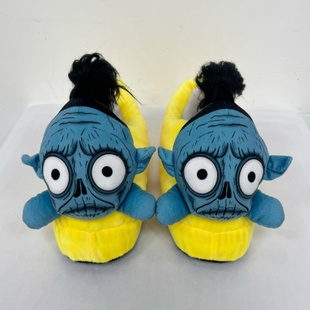 可爱搞怪鲍勃棉拖鞋女冬季加绒居家室内防滑情侣拖鞋冬款加厚保暖