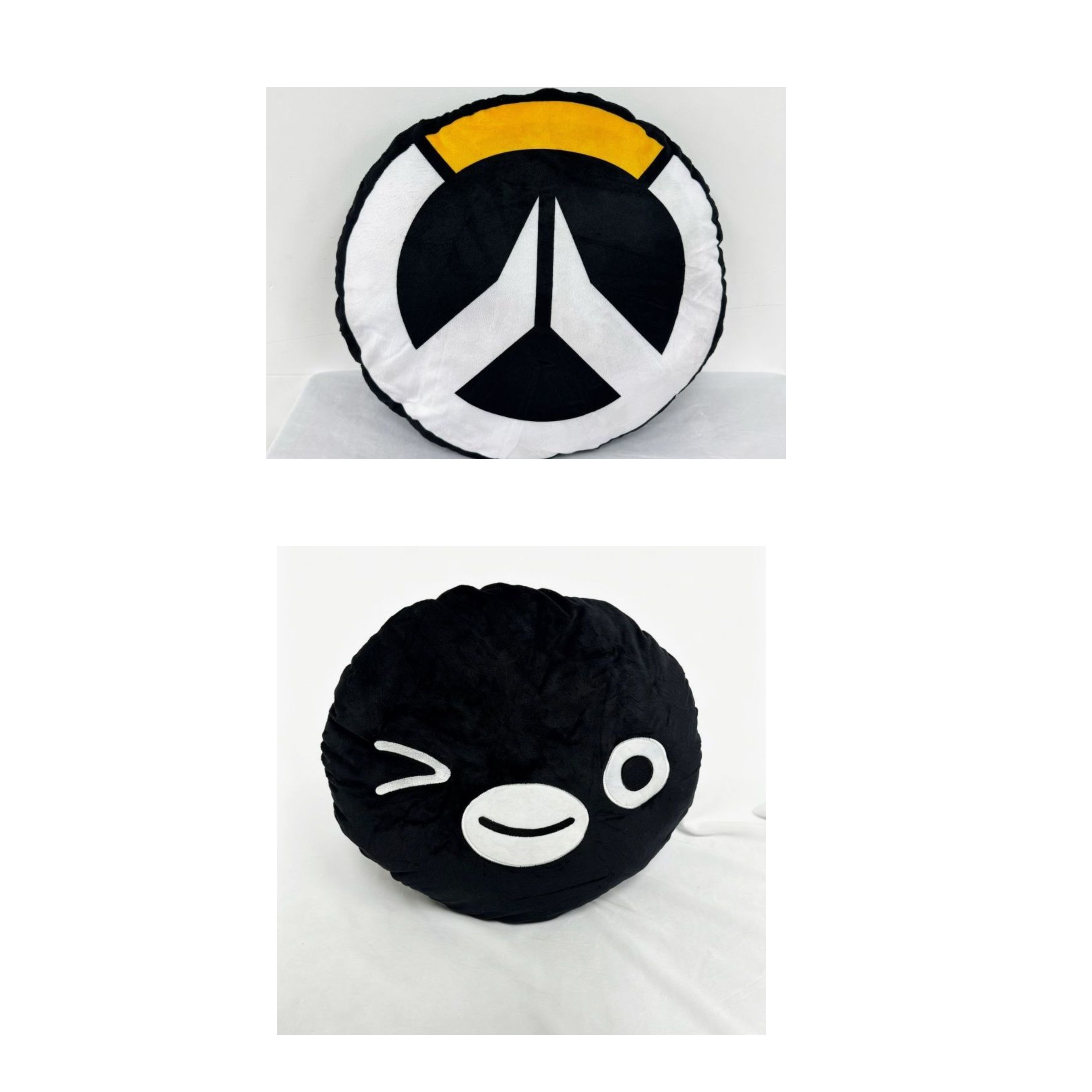 动漫周边守望先锋标志毛绒玩偶射击游戏圆形靠垫毛绒抱枕现货清仓
