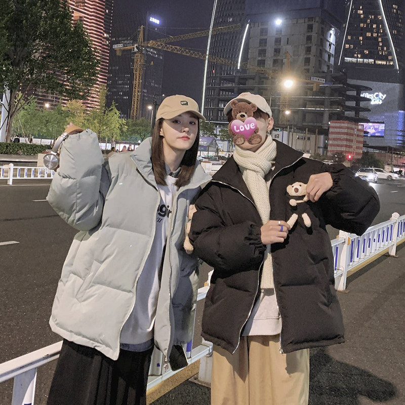 网红小熊玩偶情侣棉衣男女面包服潮流加厚棉服MY2026,男装棉衣,星座507