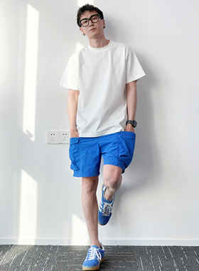 日系凉感防晒速干t恤男夏季新款潮牌纯色简约宽松圆领半袖体恤