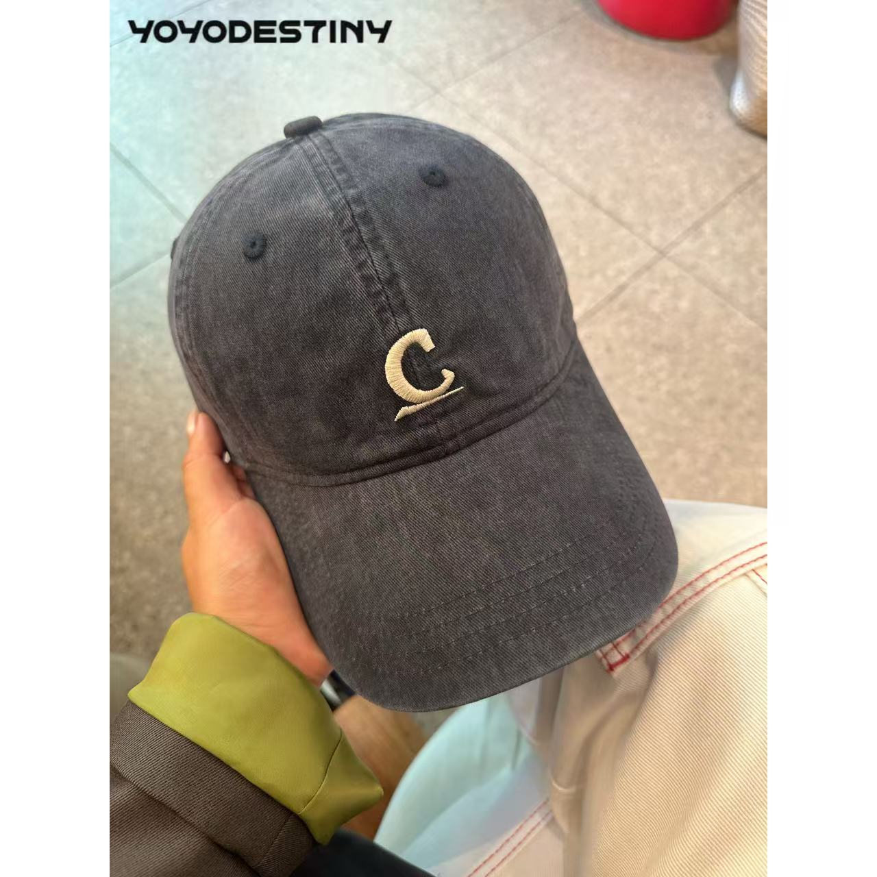 65大头围戴！C显脸小棒球帽加大加宽帽檐简约做旧水洗百搭软顶帽