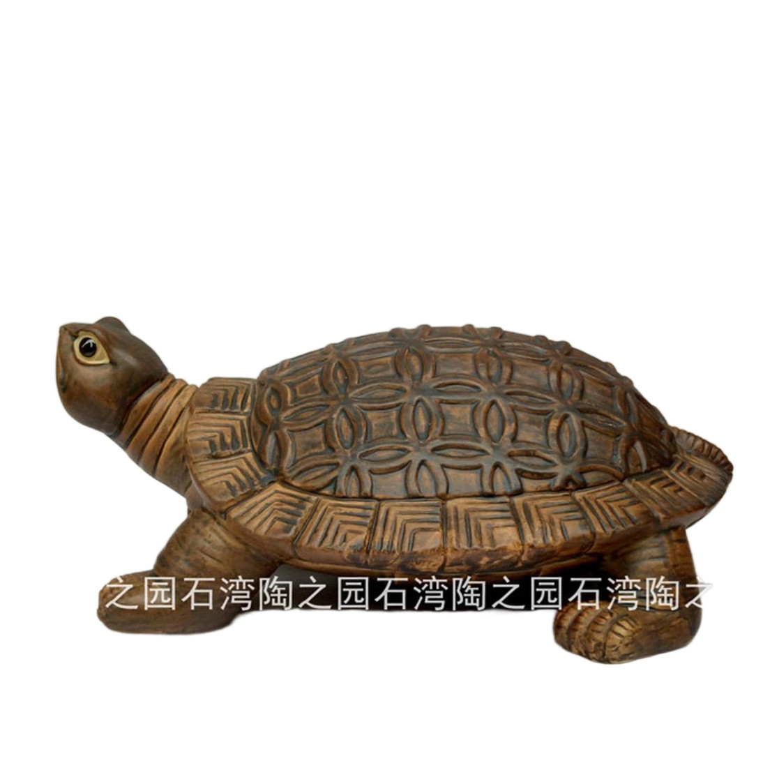特惠石湾公仔手工艺陶瓷家居装饰摆件吉祥物龟客厅桌面阳台盆景