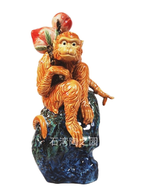 工艺中式风十二生肖猴子家居装饰